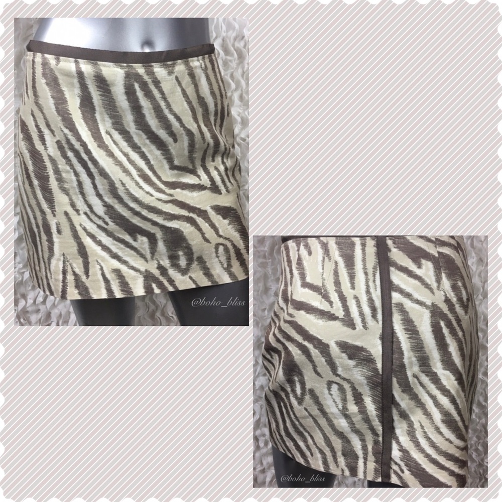 LOFT | Ann Taylor Silk Animal Print Mini Skirt